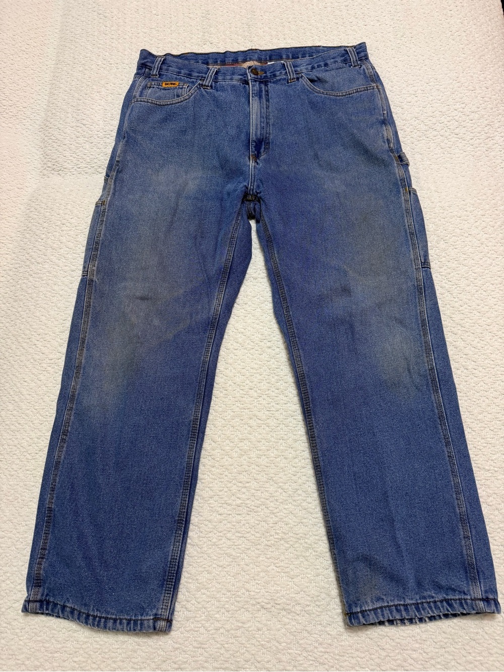 Berne Flannel Lined Blue Cotton Denim Carpenter Jeans Men’s Size 38 x 30